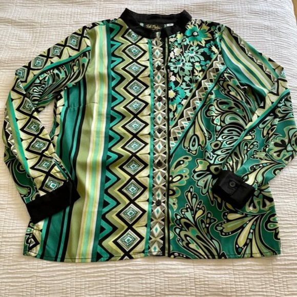 Bob Mackie Tops - Bob Mackie Classic Patterned Shirt